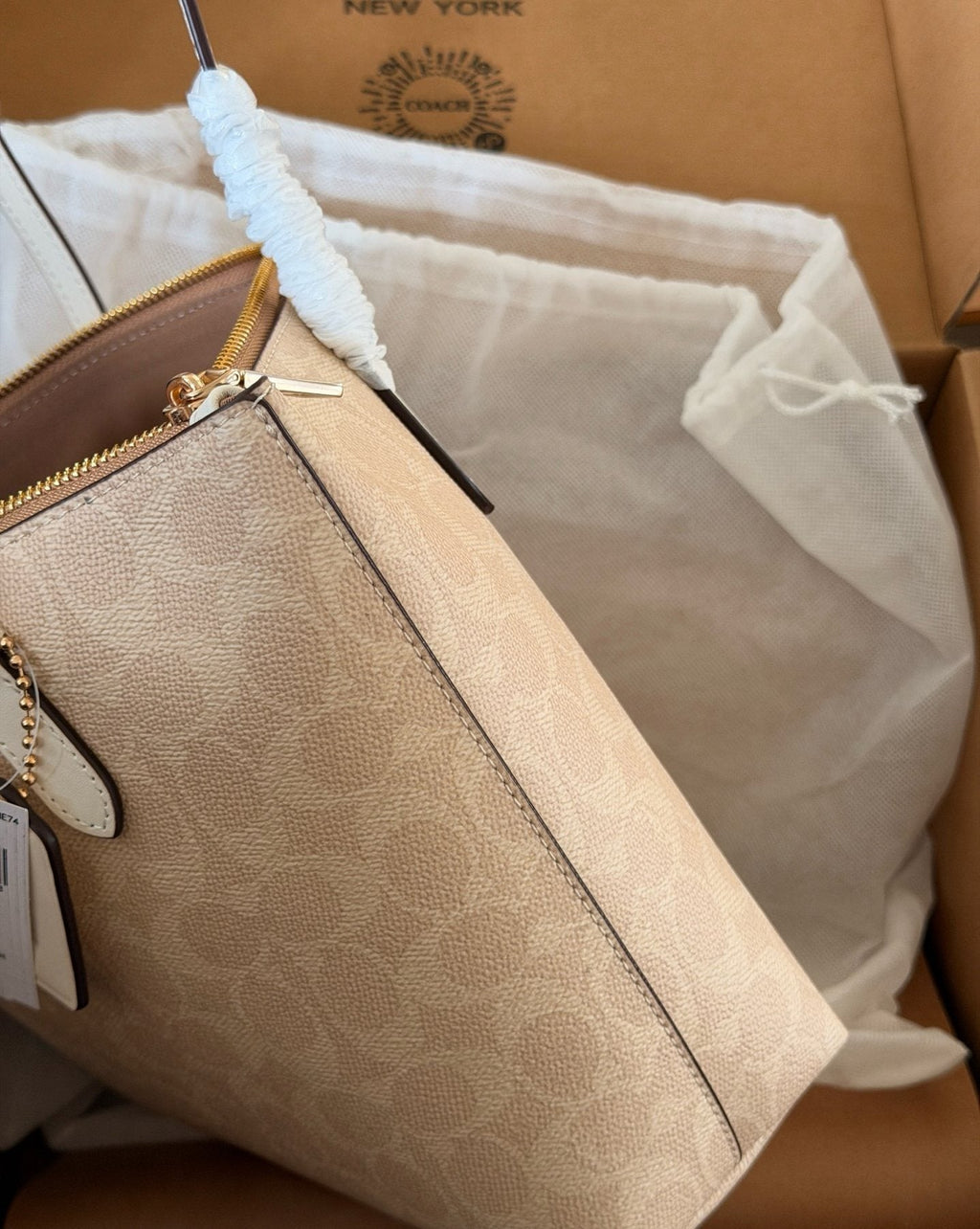 Coach Fiona Patterned Zip-Top Tote — side