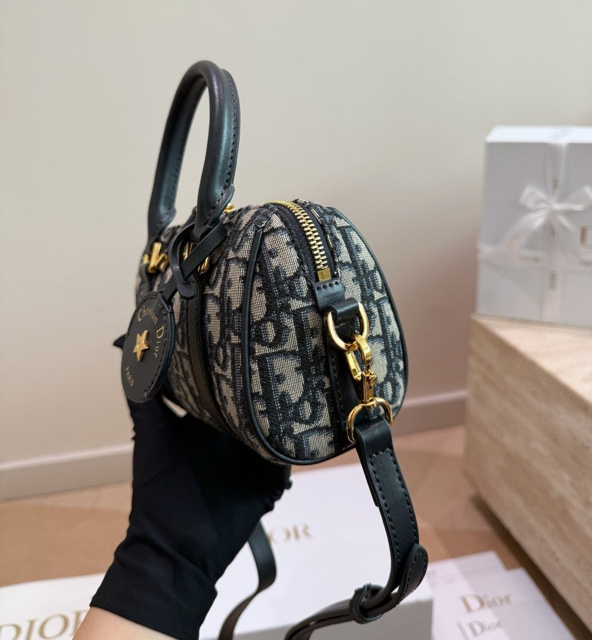 Dior Groove Zip-Top Boston Bag — side
