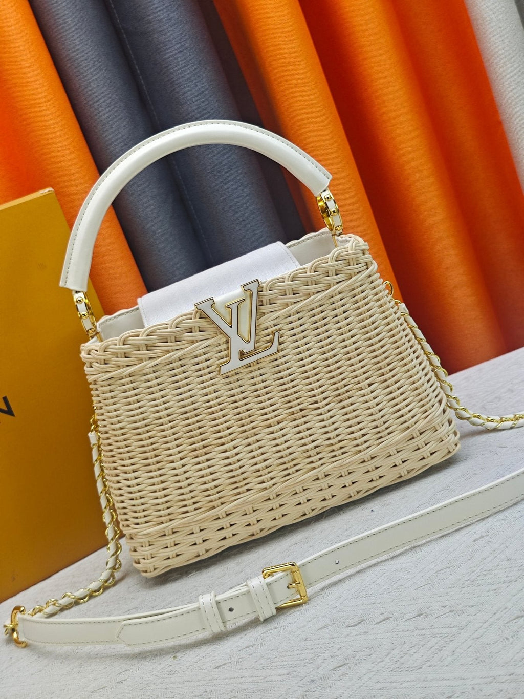 Louis Vuitton Capucines Rattan Top-Handle Bag — front