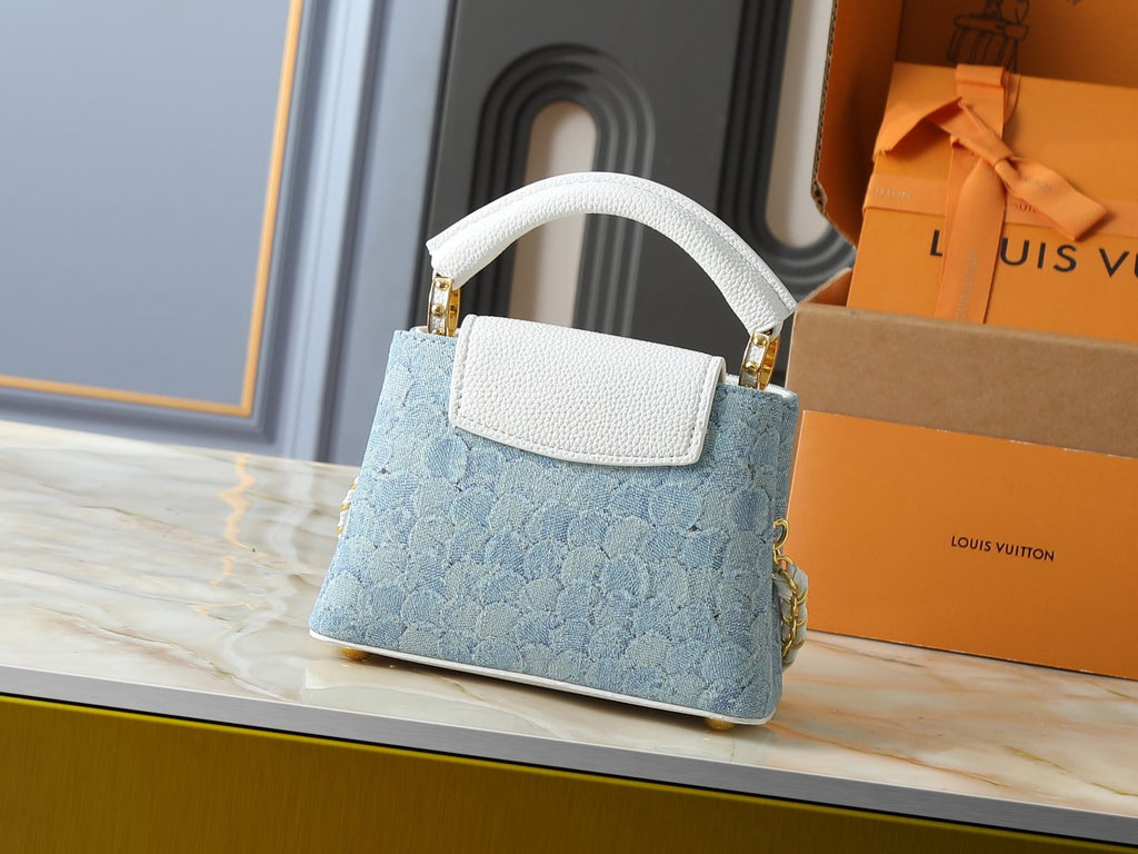 Louis Vuitton Capucines Denim Rendez-Vous Top-Handle Bag — back