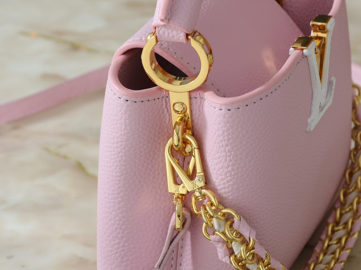 Louis Vuitton Capucines Pink Chain Top-Handle Bag — detail