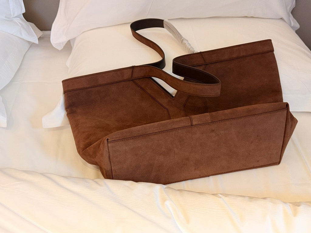 Saint Laurent Y Tote with Suede-Like Finish — detail