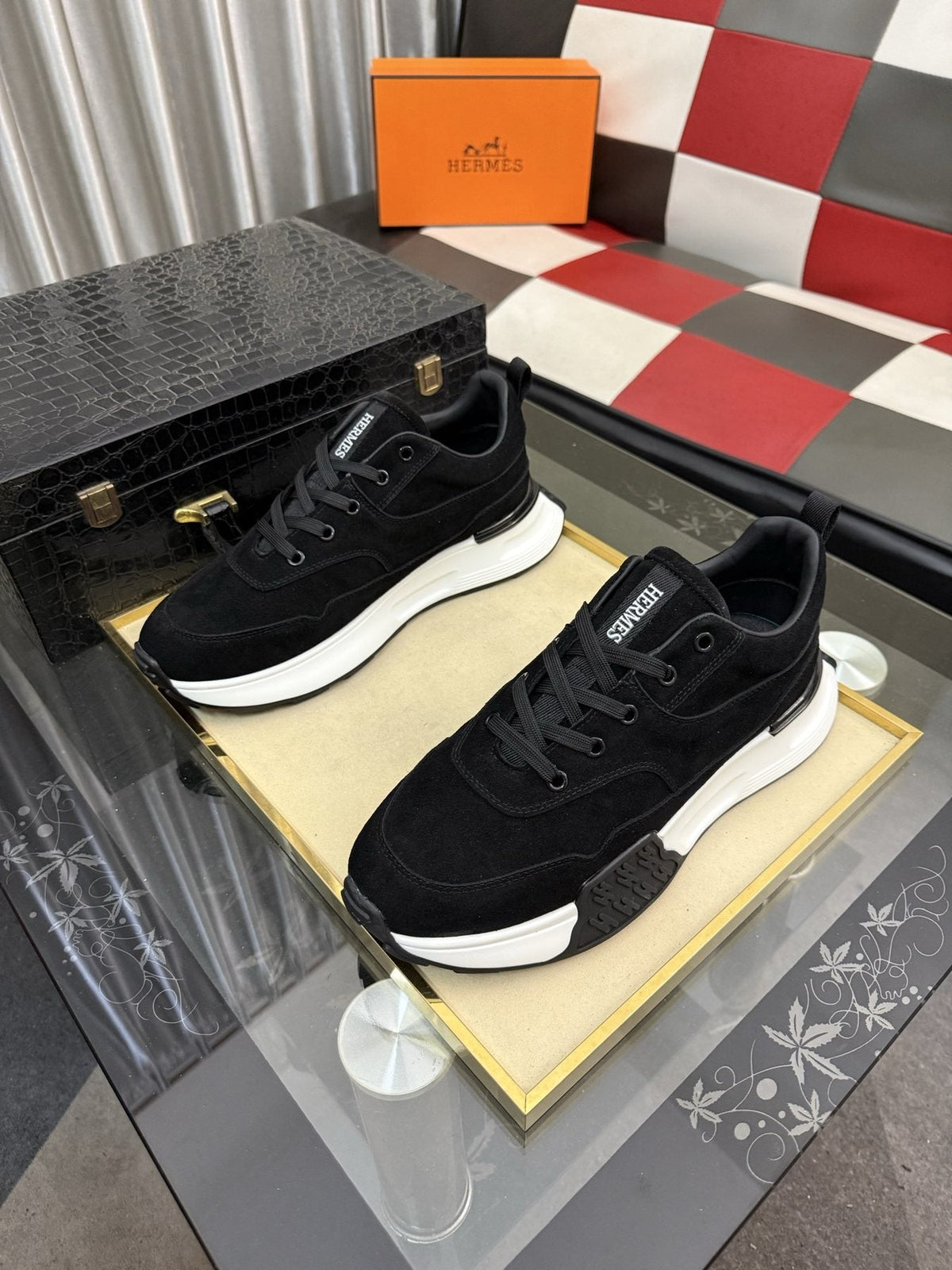 Hermès Layered Low-Top Sneakers — front