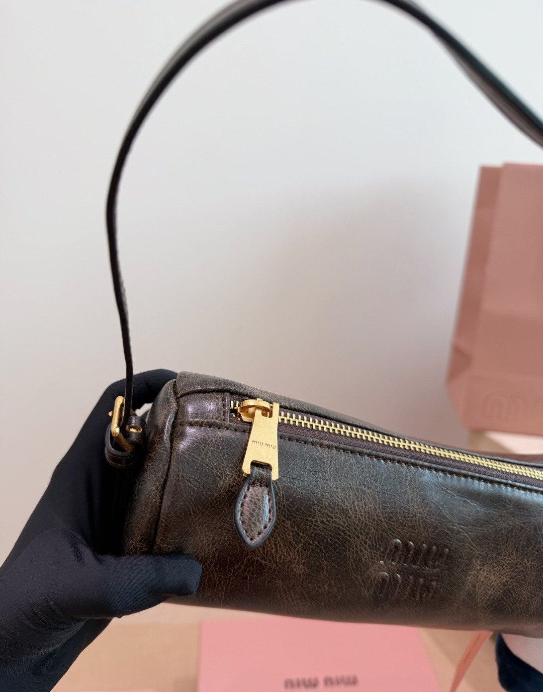 Miu Miu Barrel Shoulder Bag — detail