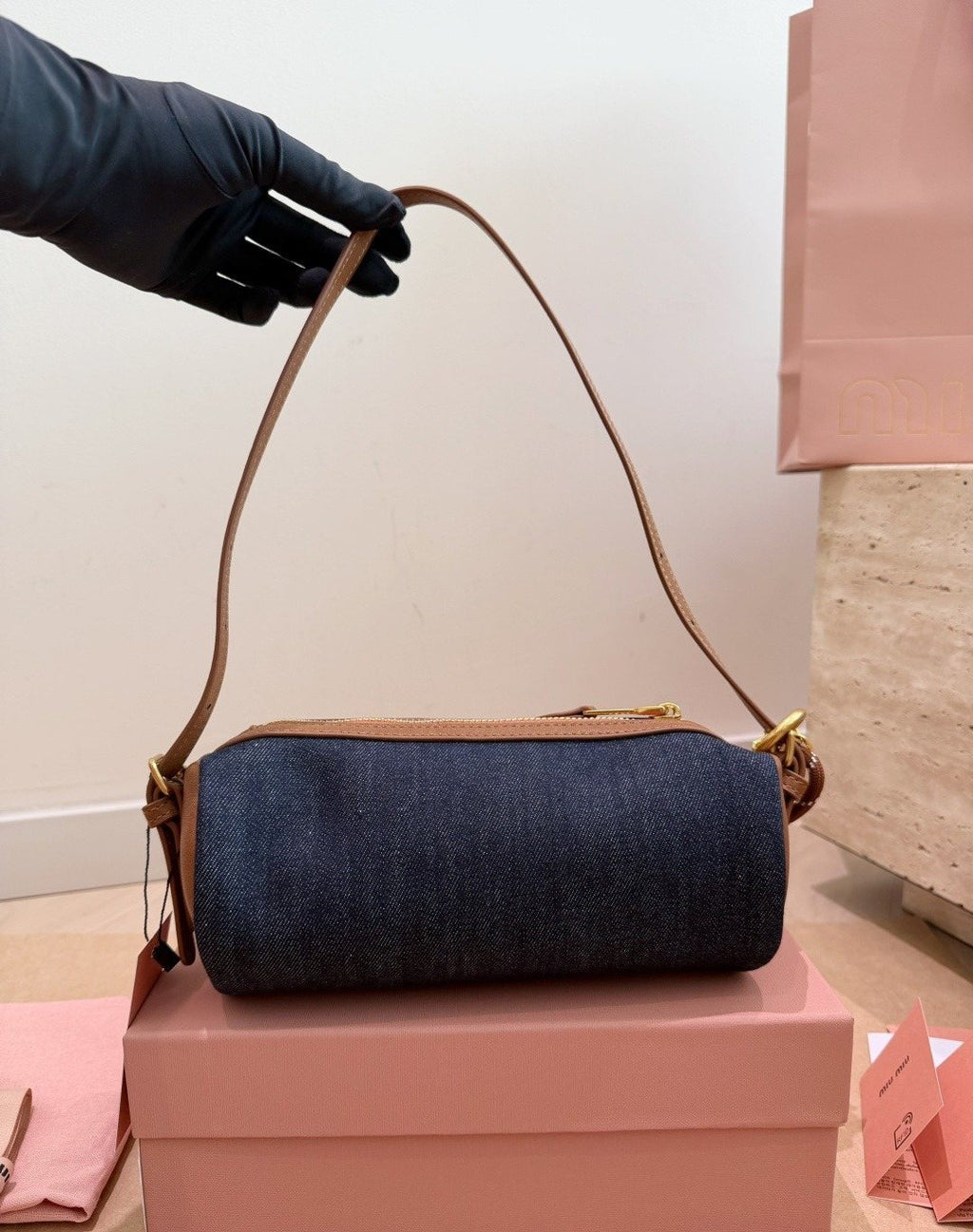 Miu Miu Barrel Shoulder Bag — back