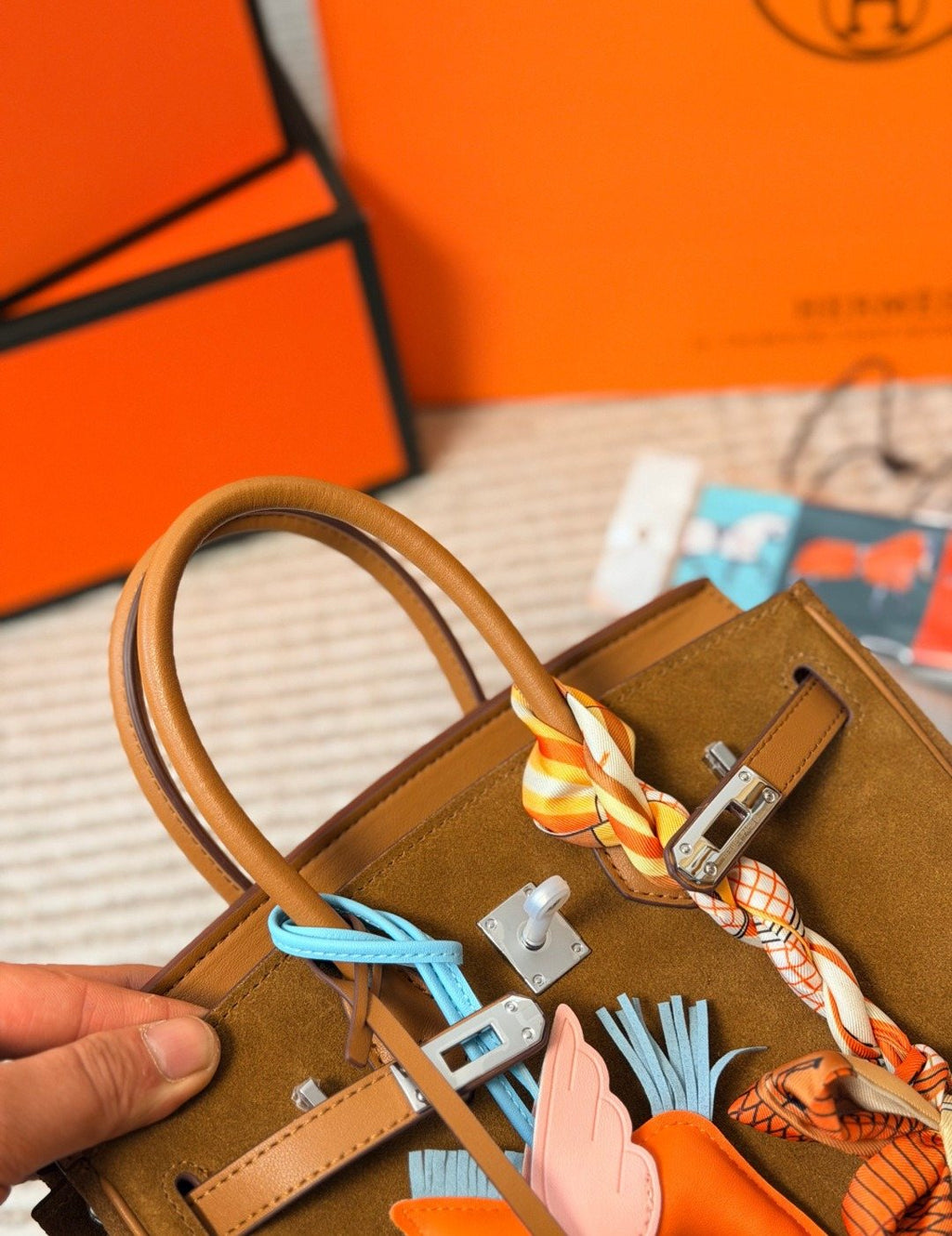 Hermès Birkin Grained Leather Top-Handle Bag — detail