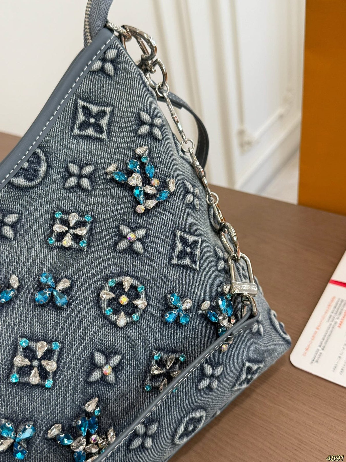 Louis Vuitton Embellished Curved-Top Shoulder Bag — detail