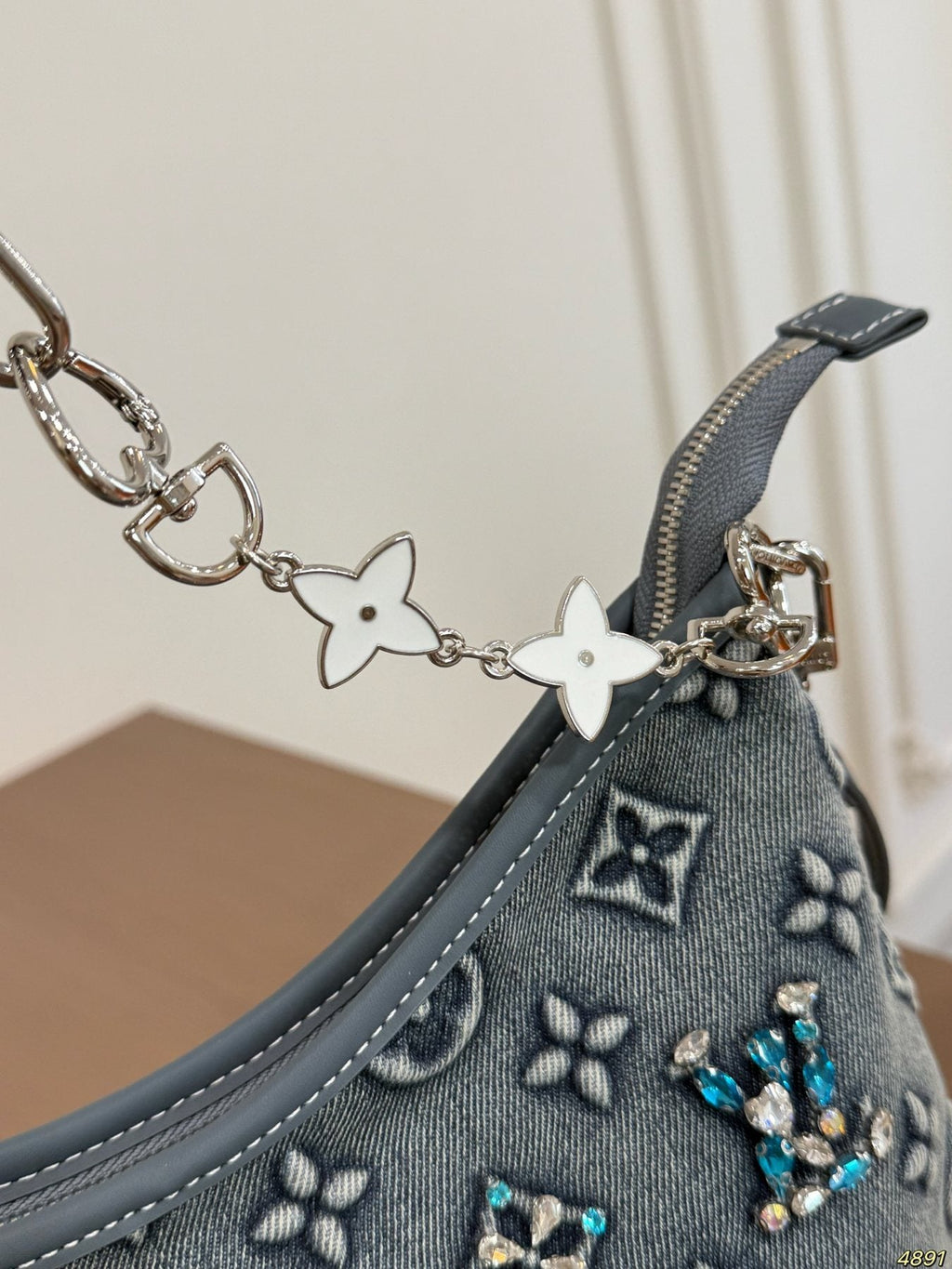 Louis Vuitton Embellished Curved-Top Shoulder Bag — detail