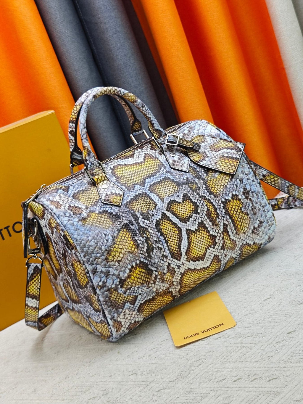 Louis Vuitton Speedy Bandoulière Animal-Print Satchel — front