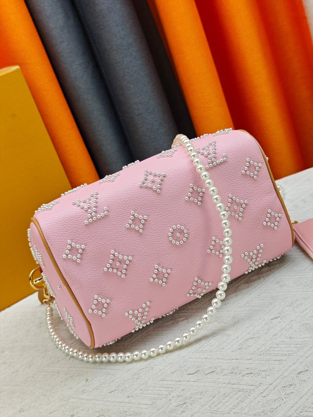 Louis Vuitton Speedy Bandoulière Pearl-Motif Handbag — back