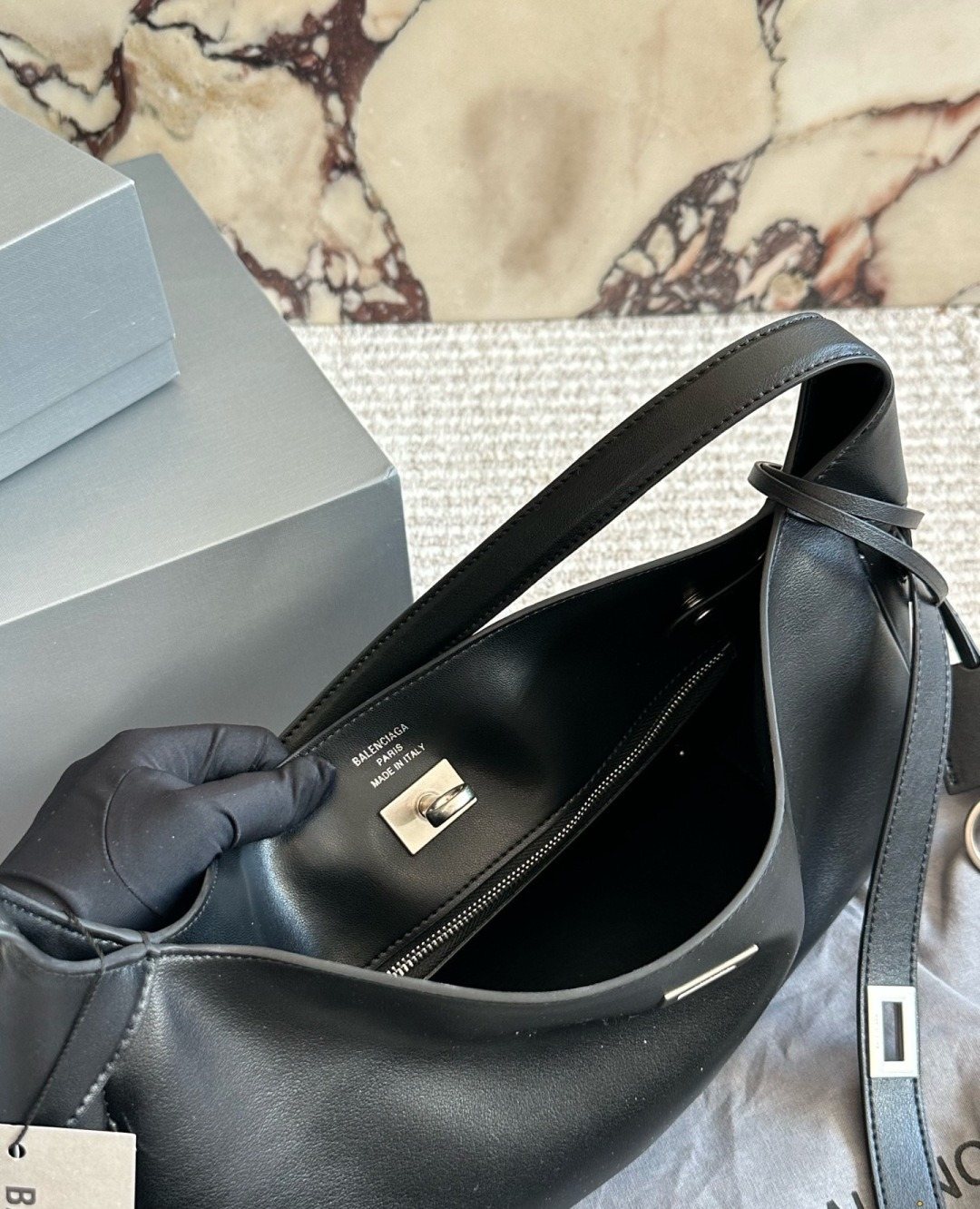 Balenciaga Belted Hobo Shoulder Bag — detail