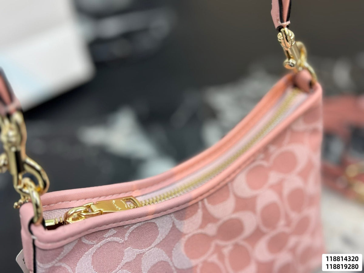 Coach Laurel Pink Signature Shoulder Bag — detail