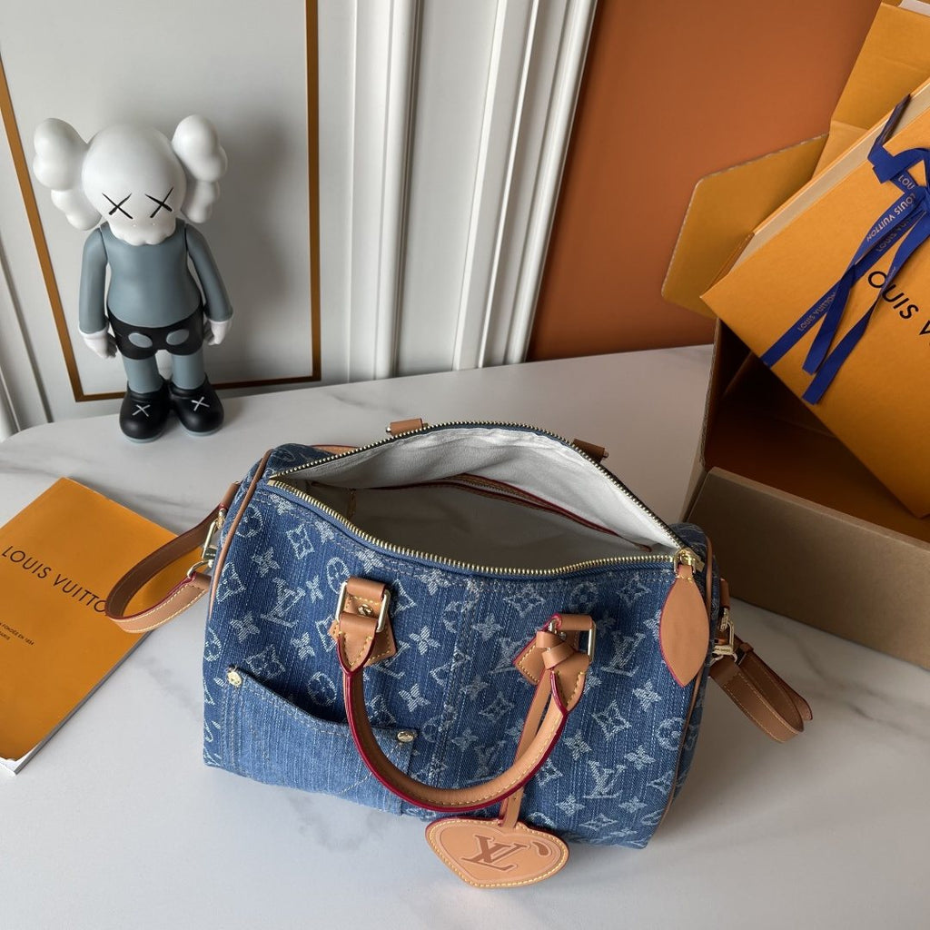 Louis Vuitton Speedy Soft Monogram Denim Handbag — detail