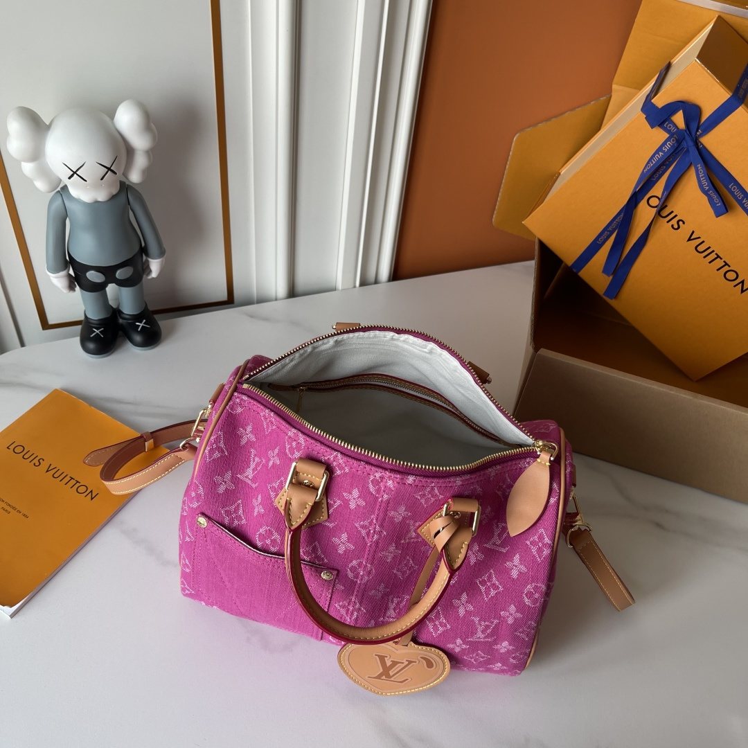 Louis Vuitton Speedy Soft Monogram Denim Handbag — detail