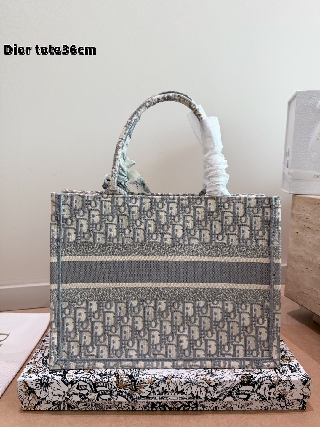 Dior Book Tote Patterned Tote Bag — back