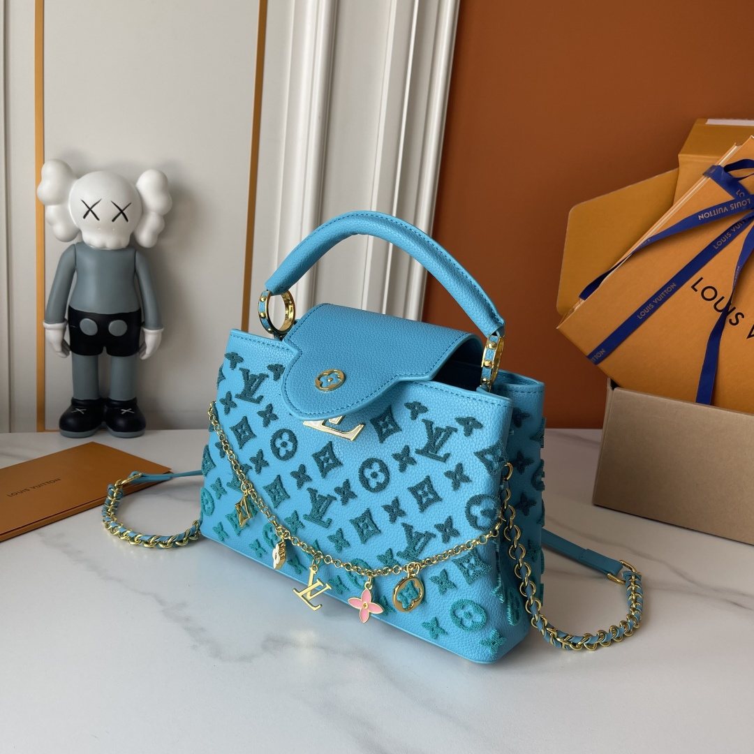 Louis Vuitton Capucines Monogram Charm Top-Handle Bag — side