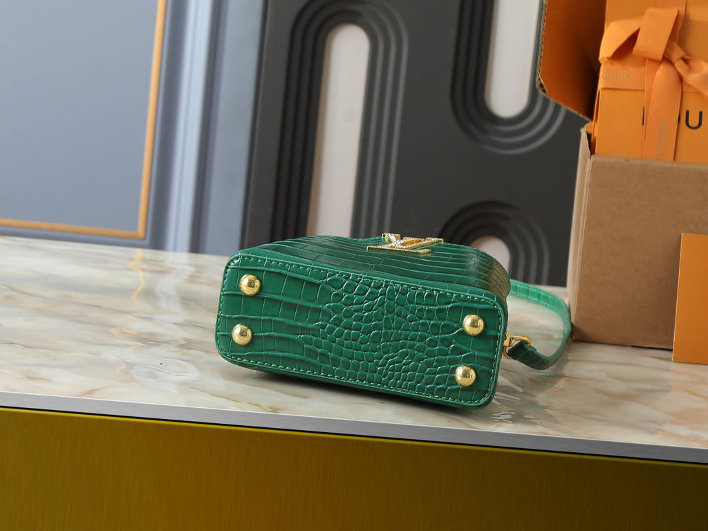 Louis Vuitton Capucines Exceptionals Embossed Top-Handle Bag — detail