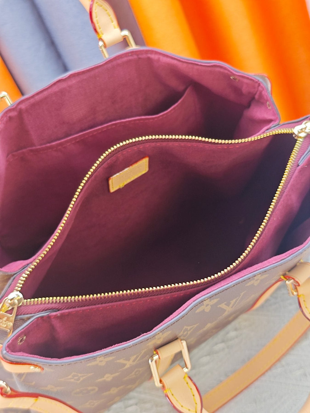 Louis Vuitton Open Handbag in Brown Monogram — detail