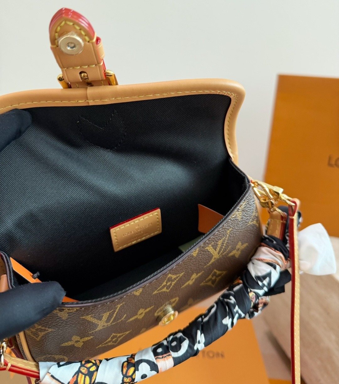 Louis Vuitton Diane Nano Monogram Flap Bag — detail