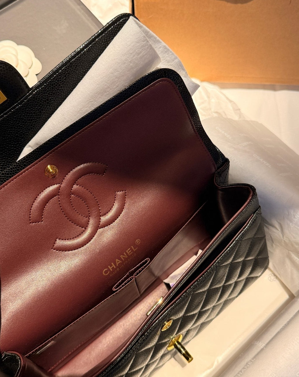 Chanel CF Black Quilted Flap Shoulder Bag — detail