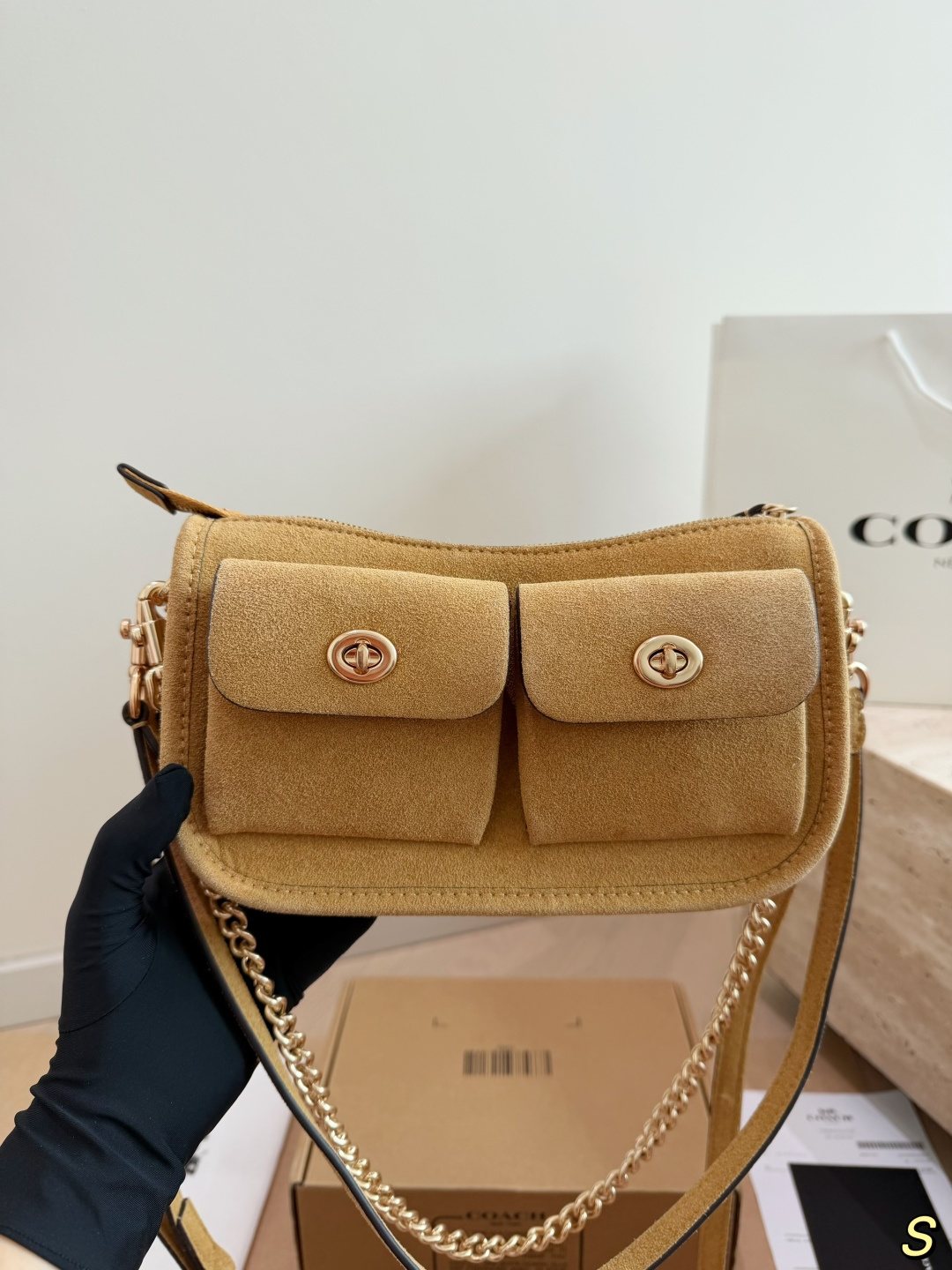 Coach Waverly Suede-Finish Shoulder Bag — front