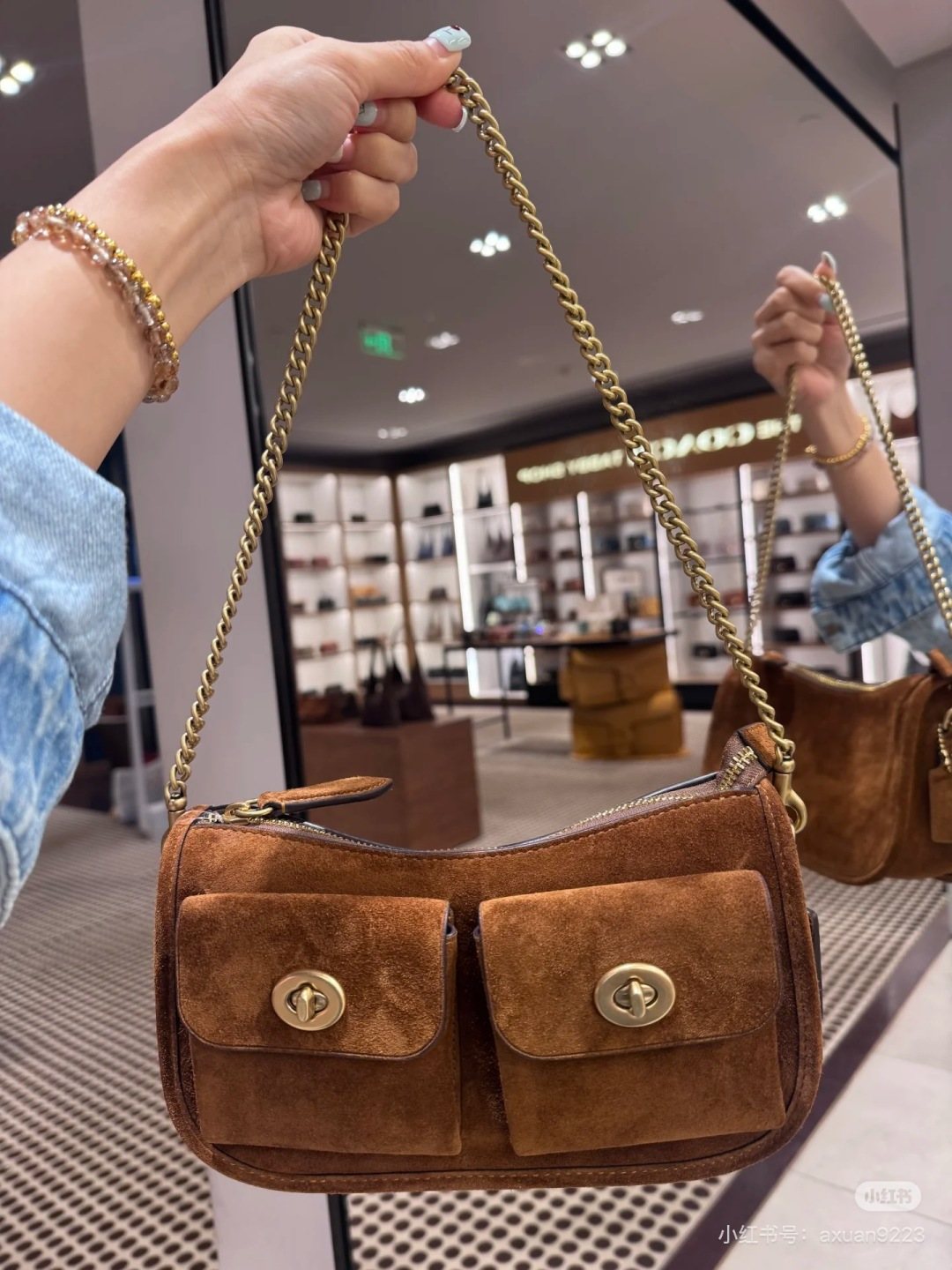 Coach Waverly Suede-Finish Shoulder Bag — model