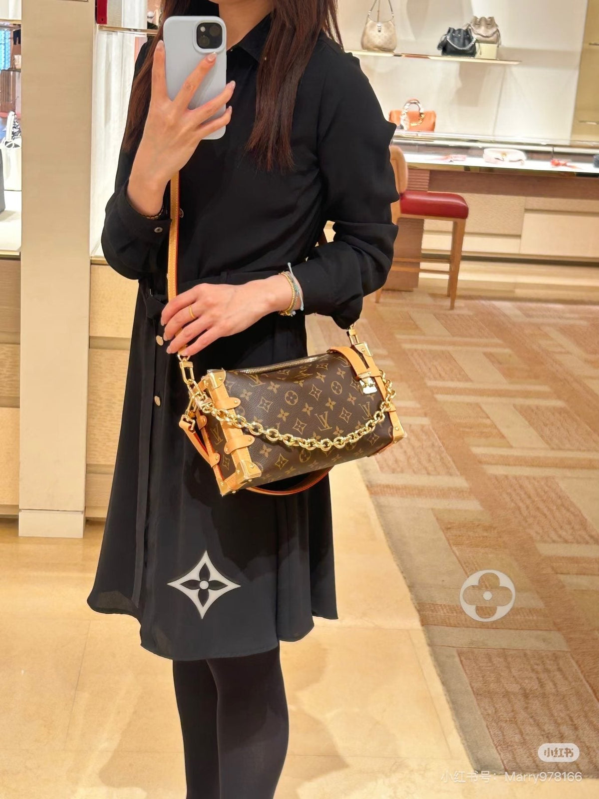 Louis Vuitton Side Trunk Monogram Shoulder Bag — model
