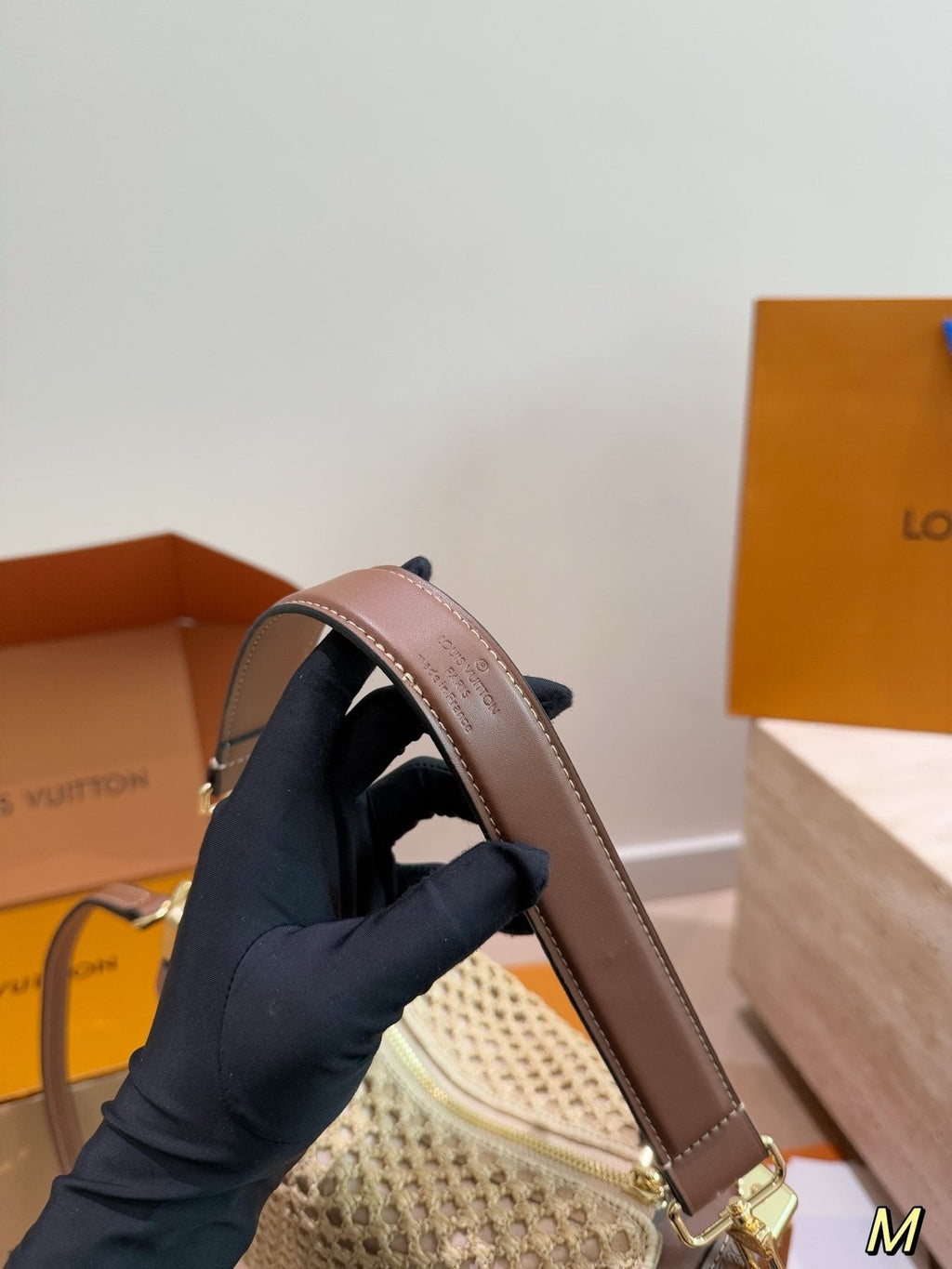 Louis Vuitton Woven Rectangular Top-Handle Bag — detail