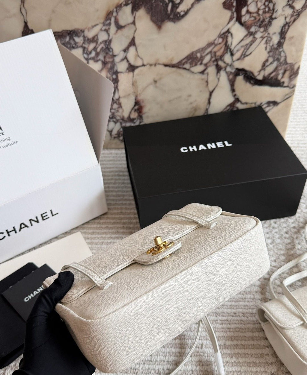 Chanel Preppy Coco Flap Shoulder Bag — detail