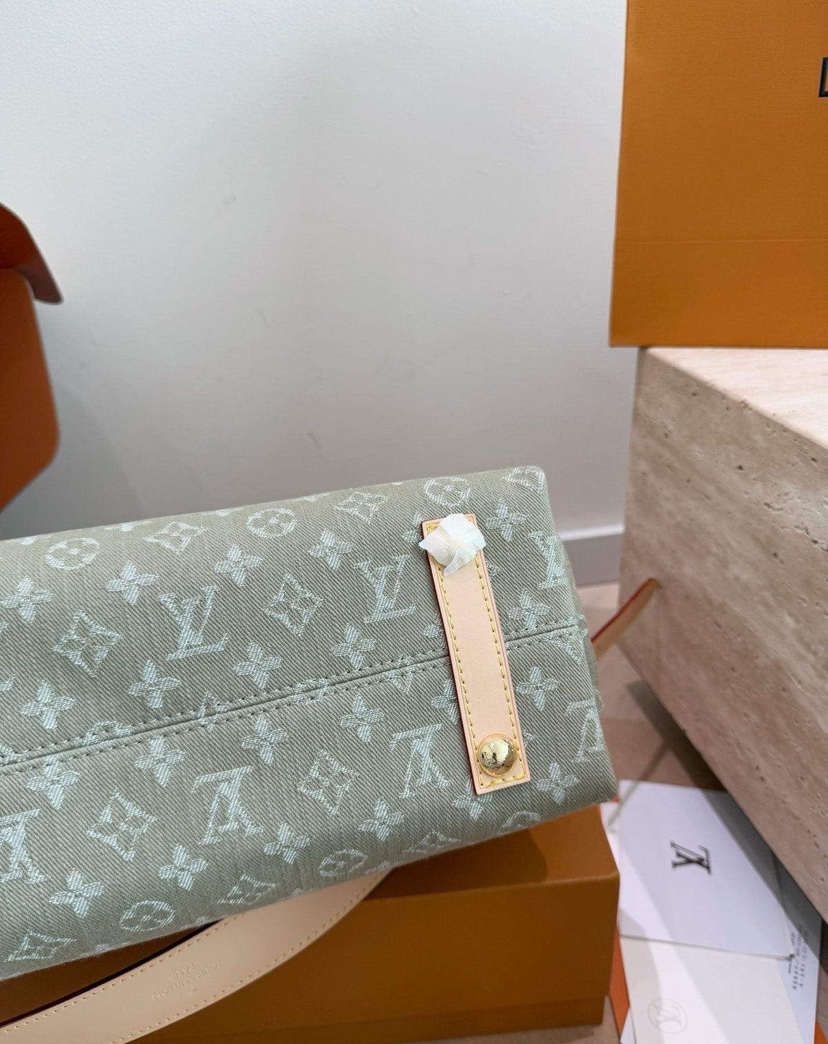 Louis Vuitton Carryall Cargo Monogram Denim Shoulder Bag — detail