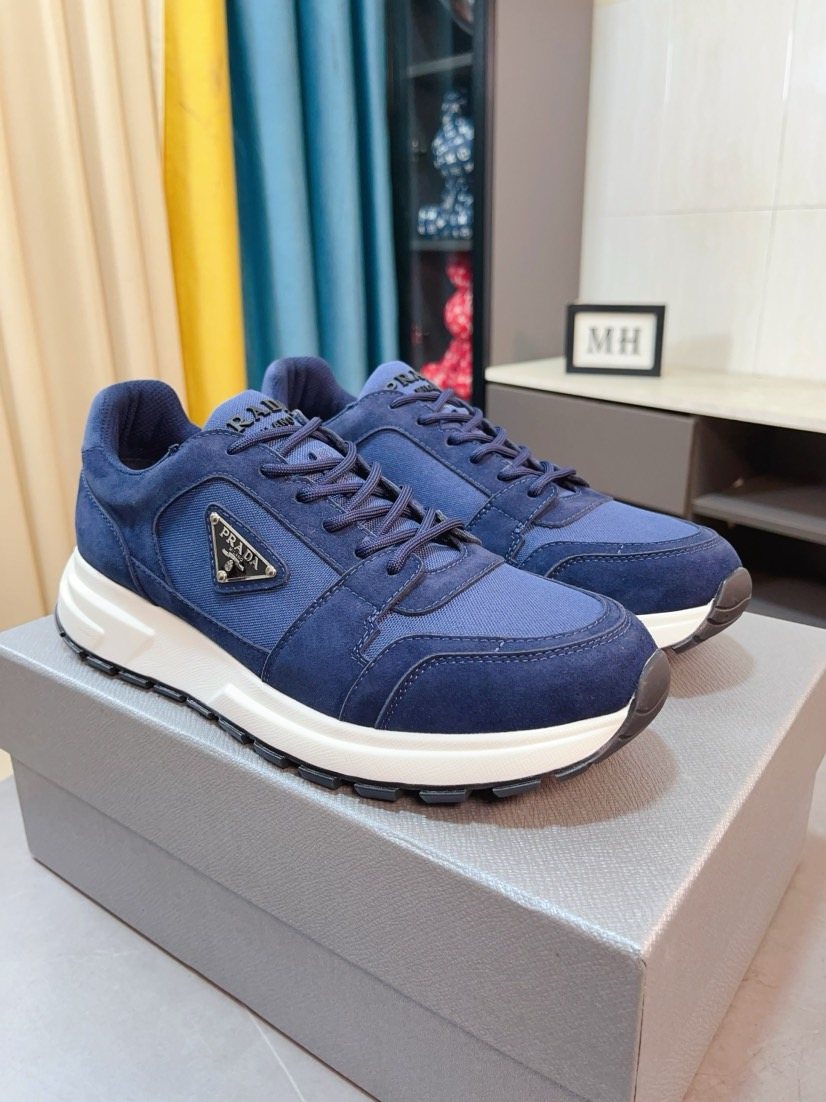 Prada Men's Paneled Low-Top Sneakers — front