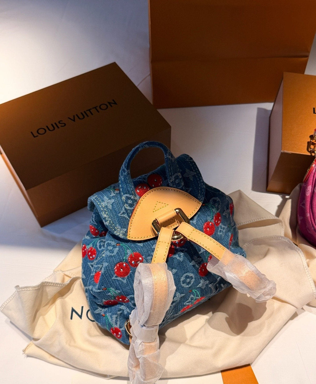 Louis Vuitton Cherry Monogram Denim Backpack — back