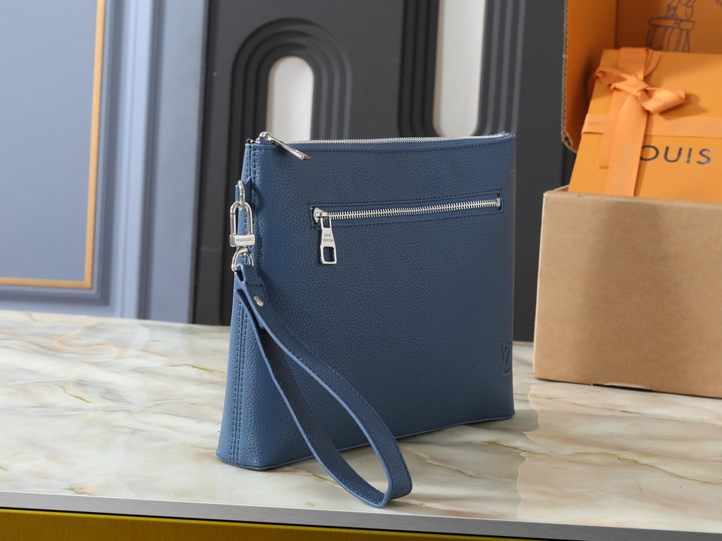 Louis Vuitton Takeoff Leather Wristlet Clutch — front