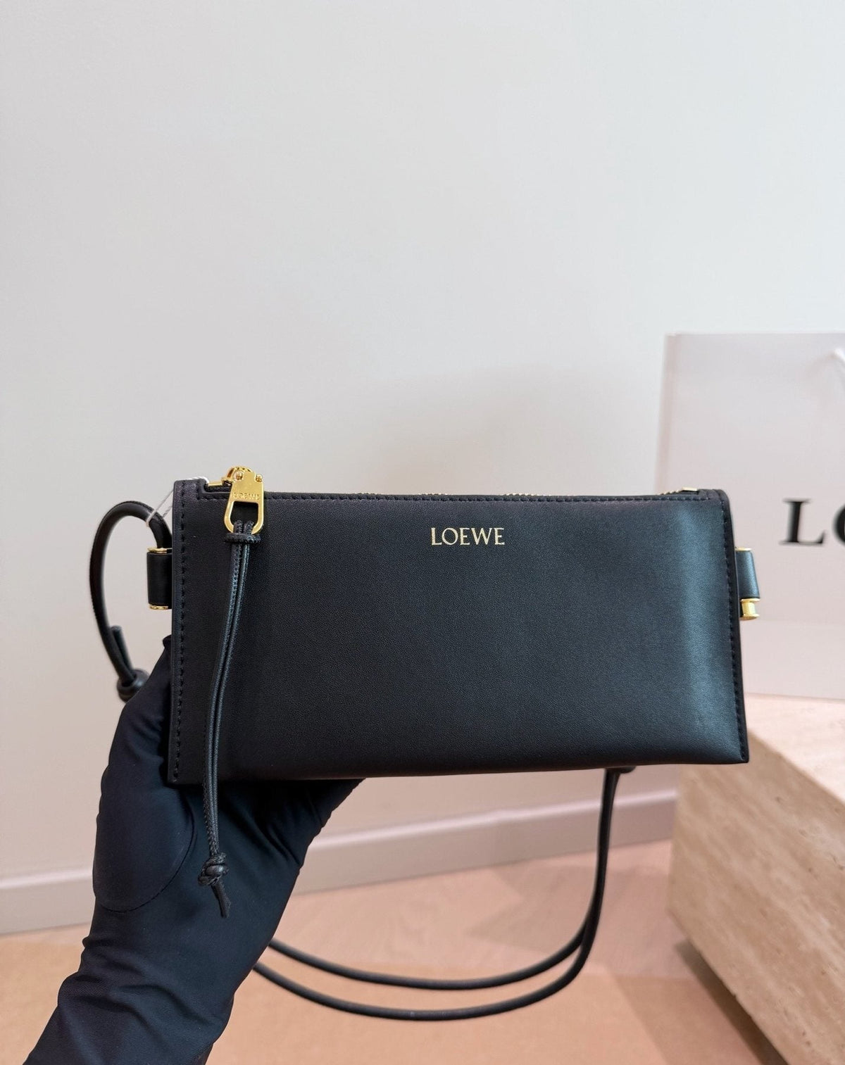 LOEWE Rectangular Zip-Top Clutch Bag — model